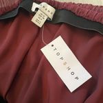 Topshop  Plisse Straight Midi Skirt Maroon Burgundy size 6 Photo 6