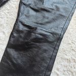 Vintage 90s EXCELLED Leather Pants Womens 10 Black Lined Straight Leg High Rise Photo 4