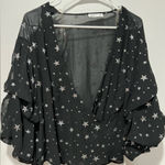 Mango  star print ruffle blouse Photo 0
