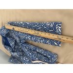 Rafaella Blazer Jacket Womens M Blue White Swirl Pattern 3/4 Sleeve Button Front Photo 7