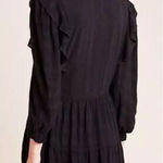 Anthropologie  Amadi Rossi Ruffled Tunic Black 3/4 Sleeves Dress M Photo 0