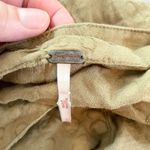 Free People Cropped Top Long Sleeve Textured V Neck Blouse Olive Green L Boho Photo 6