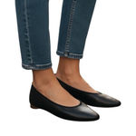 Boden Almond Toe Ballerina flats Navy Blue leather Sz 7 Minimalist Classic Chic Photo 0