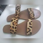 J.Crew Leopard Print Calf Hair Sandals Slides Flat Size 8 Womens Photo 1
