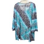 Catherines  Aqua Blue Poetry Tiered 3/4 Sleeve Tee Size‎ 4X Photo 3