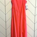 A New Day  Women Small Pink Satin Slip Dress Spaghetti Straps Asymmetrical Dress Photo 1