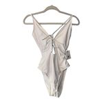 Shade & Shore  White Plunging Neckline One Piece Swimsuit, Small Photo 1