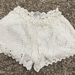 Handmade White Crochet Lace Lined Shorts Size 6 Photo 0