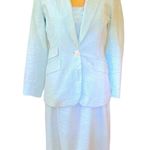 Bloomingdale’s Seersucker dress with matching blazer. Sky blue/ white. Size 6P. Blue Photo 0