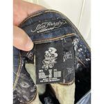 Ed Hardy  by Christian Audigier Embellished Freedom tattoo Y2K mini denim skirt Photo 7