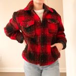 Original Use  Red and Black Plaid Teddy Jacket Photo 0