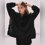 Free People Movement Venture Half Zip Pullover Size Small Oversized Black Photo 1