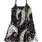 Como Design Sequin Black & Silver Strappy Low Cut Mini Party Dress Size M Size M Photo 3