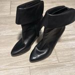 Ralph Lauren  Black Leather‎ Leola Fold-Over High Heel Boots Size 7.5 booties Photo 12