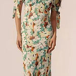 Anthropologie Short Sleeve V Neck Slip Midi Dress printed maxi NWT NEW Photo 0