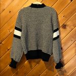 A loves A  black & white mock neck cable knit sweater Photo 3
