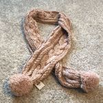 Francesca's New Francesca’s knit scarf, cable design, knit twin pom pom, new with tag Photo 1
