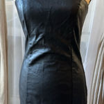 Wild Fable  Dress Small Faux Leather Black Short Body Con Spaghetti Strap Photo 0