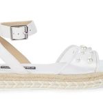 Karl Lagerfeld Adalina Pearl Embellished Espadrille White Women’s Size 9.5 Photo 0
