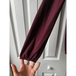 ZARA  Puff Sleeve Shoulder Studded Maroon Blouse Top Small Photo 3