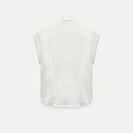 ZARA NWT‼️  RUFFLED 100% RAMIE SHIRT ZW COLLECTION SIZE SMALL Photo 4