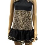 Leopard Print Mini Dress Detachable Tail Halloween Costume Cosplay Womens Medium Black Photo 0