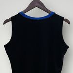 Misook  Woman Black Blue Trim Knit Tank Top Sleeveless Pullover Medium Minimalist Photo 5