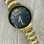 Juicy Couture  Watch Bracelet Women Gold Tone Black Dial Faceted Crystal face Photo 8