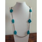 Turquoise and Gold Statement Necklace Blue Photo 2