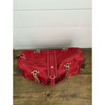MANIA Women's Red‎ Leather Shoulder Bag w/ Gold Chain Handles made in Italy Red Photo 7