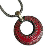 Premier Designs Reversible Moroccan Pendant Necklace Coral/Blue Photo 7