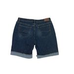 Lee *New  Bermuda Mid Rise Denim Jean Shorts Womens 18M Dark Wash Cuffed Stretch Photo 3