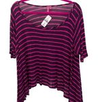 Emma & Sam new LF ᯾ Oversized Stripe Hi Lo Handkerchief Hem Tee ᯾ T Shirt Top XS Photo 0