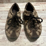 Coach  Lace Up Sneaker Women’s Size 8 Brown and Tan C Logo Photo 6