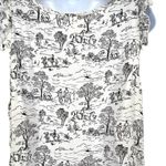 Roper Horse Cowboy Cowgirl Western Theme Sleeveless Top Black White Size Medium Photo 7