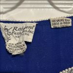 Adia Royal Blue Beaded Embellished Women's Blouse‎ 100% Silk Size L Photo 1