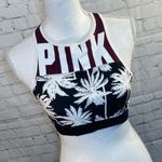 PINK - Victoria's Secret PINK/VICTORIA'S SECRET Sports Bra Palm Tree Print BurgundyWhite-Medium Photo 1