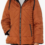 INTL REVERSIBLE Jacket With Hood and Front Zip Brown Size undefined Photo 0