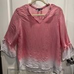 Zac and Rachel Women Top S White/Red Striped Boho. Photo 1