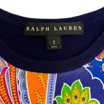 Ralph Lauren Cashmere Sweater Dress Paisley Mix Media Silk Art to wear Size S Photo 6