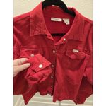 Monroe & Main Red Denim Jacket Womens L Y2K 90s Stretch Trucker Vintage Denim Size L Photo 1