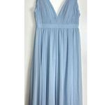 Mac Duggal  Plunge Neck Chiffon Grecian Gown in Powder Blue Size US 12 Photo 3