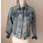 AllSaints Distressed Denim Jacket Vintage Wash Size Small Blue Photo 0