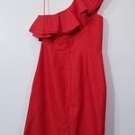 J.Crew  size 6T Cotton Silk Ruffle One Shoulder Dress Holiday Christmas Party Photo 1