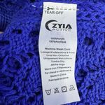 Zyia  Active Crochet Open Knit Knitted Cover Up Poncho Size XL Blue Beach Boho Photo 9