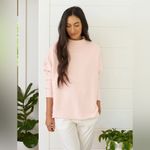 Frank & Eileen Effie Long Sleeve Funnel Neck Capelet Fleece Light Pink Medium Photo 1