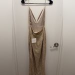 Meshki  Gold champagne glitter maxi dress NWT! Photo 2