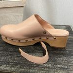 J.Crew Pale Pink Leather Convertible Wood Heel Studded Rivet Trim Clog Shoes 7 Photo 4