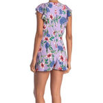 Parker Women's Ana Floral Print Purple Romper In Lais Fleur Size 2 Small Photo 1