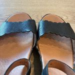 Sundance  Black Leather Perforated Cutout Wedge Heeled Sandal Size 40/8.5 US Photo 8